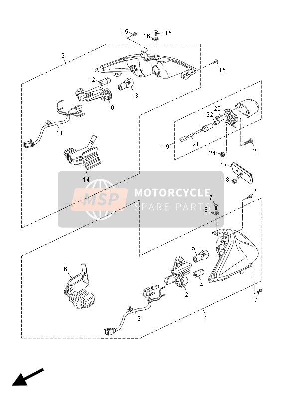 Yamaha YP250RA X-MAX 2012 Fanale Posteriore per un 2012 Yamaha YP250RA X-MAX